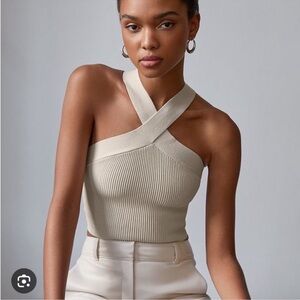 Aritzia Sculpt Knit Criss Cross Crop Top Size XS